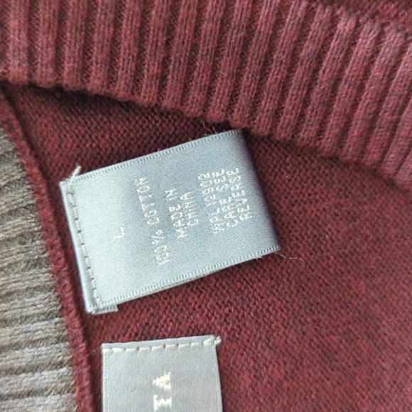 Oscar De La Renta Men's 100% Cotton Sweater Vest Burgundy Diamond Size L - Picture 9 of 11